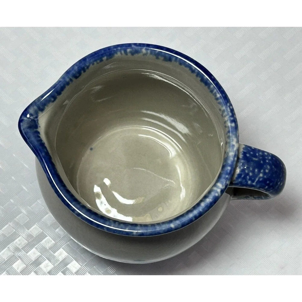 Loomco 4” sponge‎ ware pottery creamer pitcher
